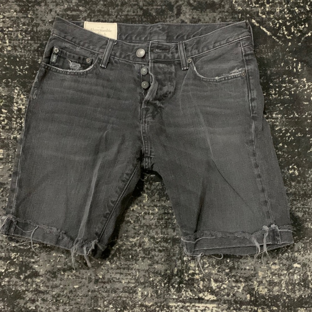 Abercrombie & Fitch Men’s Black Denim Shorts 
Size 31